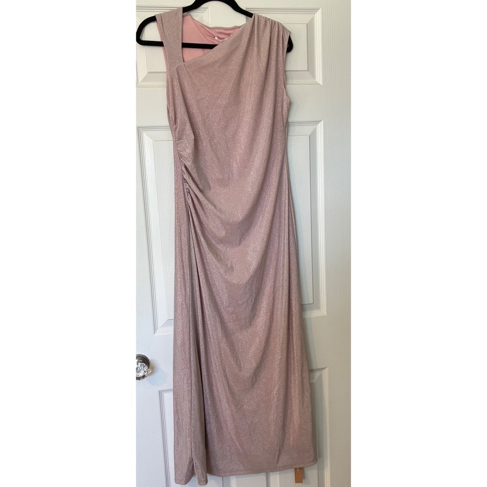 NWT Reformation Amiah Knit Maxi Dress L Pink Sparkle Shimmer Cocktail Wedding
